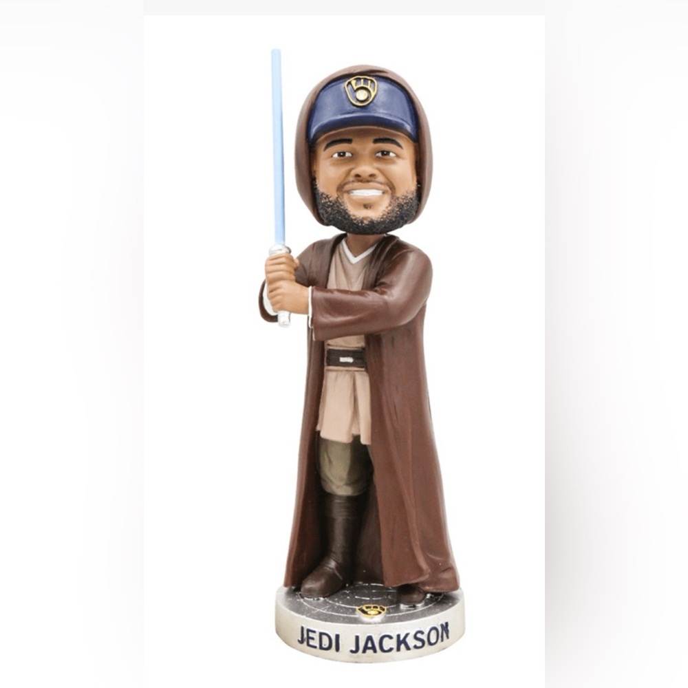 COPY - 2025 Jedi Jackson Chourio Bobblehead Milwaukee Brewers SGA Star Wars Nig…